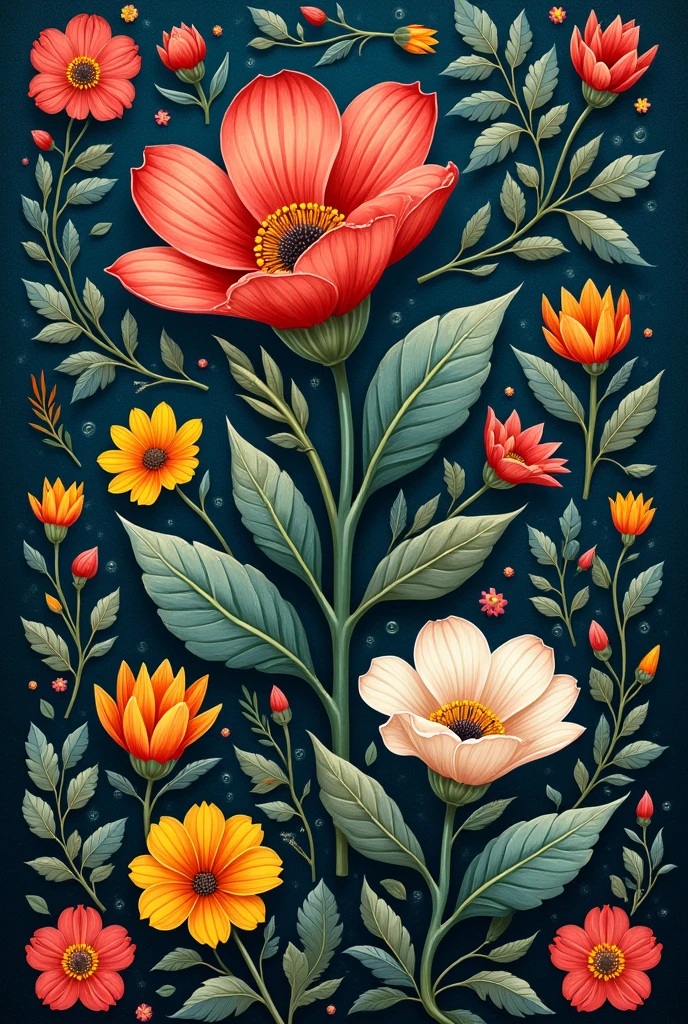 Image of a medicinal plants background for a very striking and ornate cover
