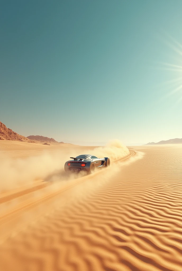 A landscape of an endless beach with a desert and an endless race