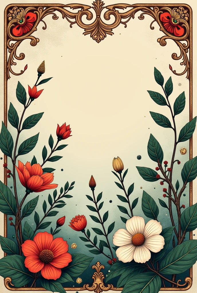 Image of a medicinal plants background for a very striking and ornate cover