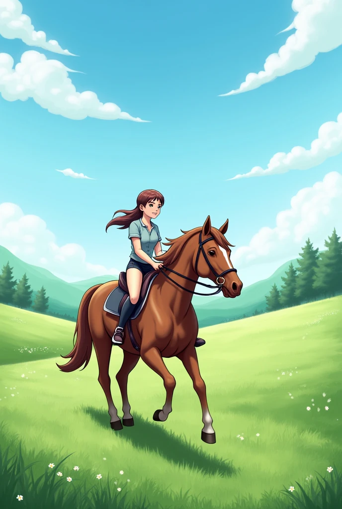 create a basic horse riding wallpaper