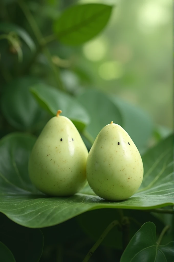 Create two egg-shaped pitombas