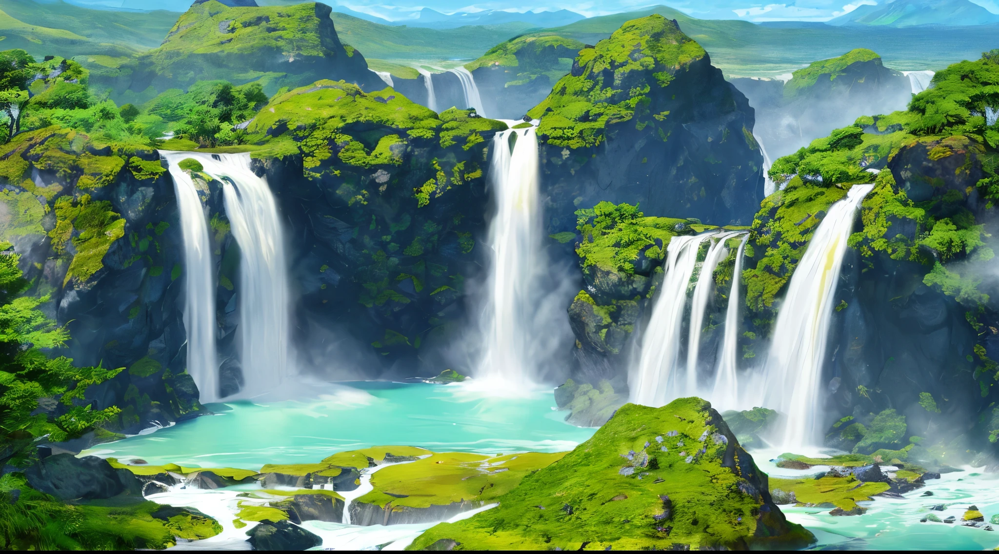 Transport yourself to a mystical island where the waterfalls flow upwards and the mountains are made of glass. 32K UHD