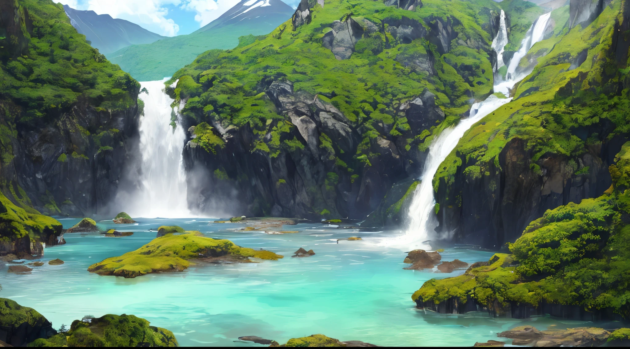 Transport yourself to a mystical island where the waterfalls flow upwards and the mountains are made of glass. 32K UHD