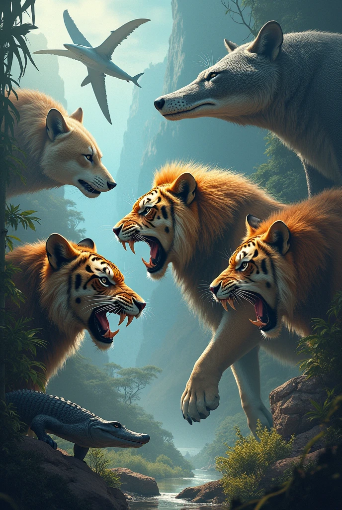 Create an image with carnivorous animals highlighted around the world 

