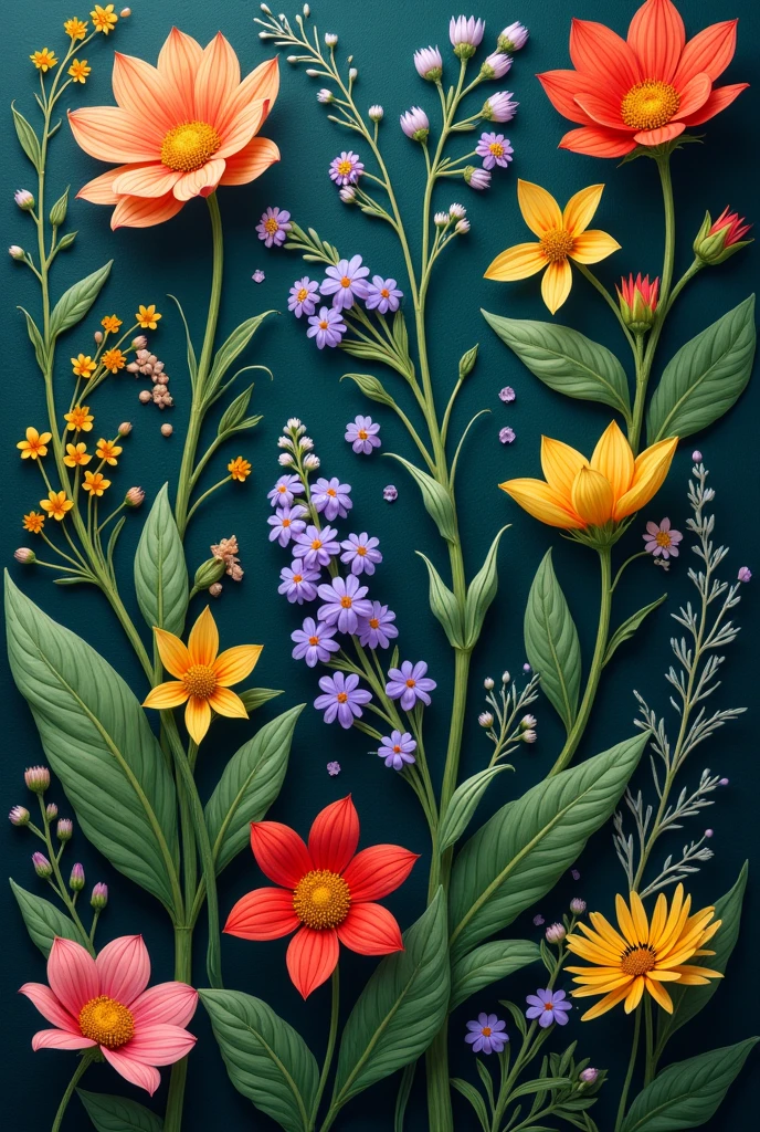 Image of a background of medicinal plants for a very striking album cover