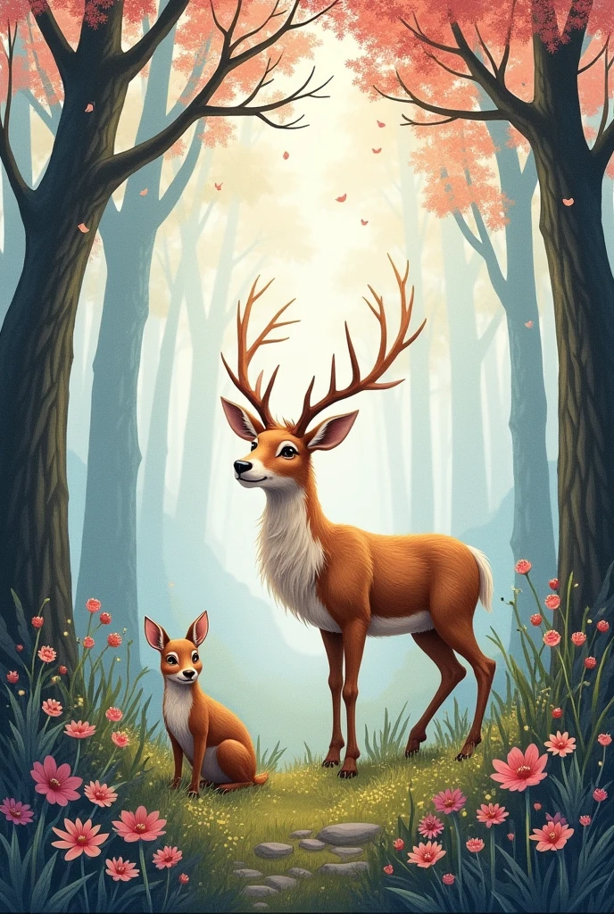 create an enchanted forest of animals drawing