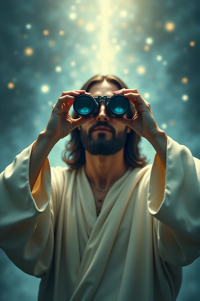 Jesus with binoculars looking at me