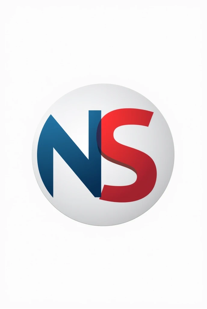 an round logo to a logistic company called "New Service", use blue and red, use just the initials "N" and "S"