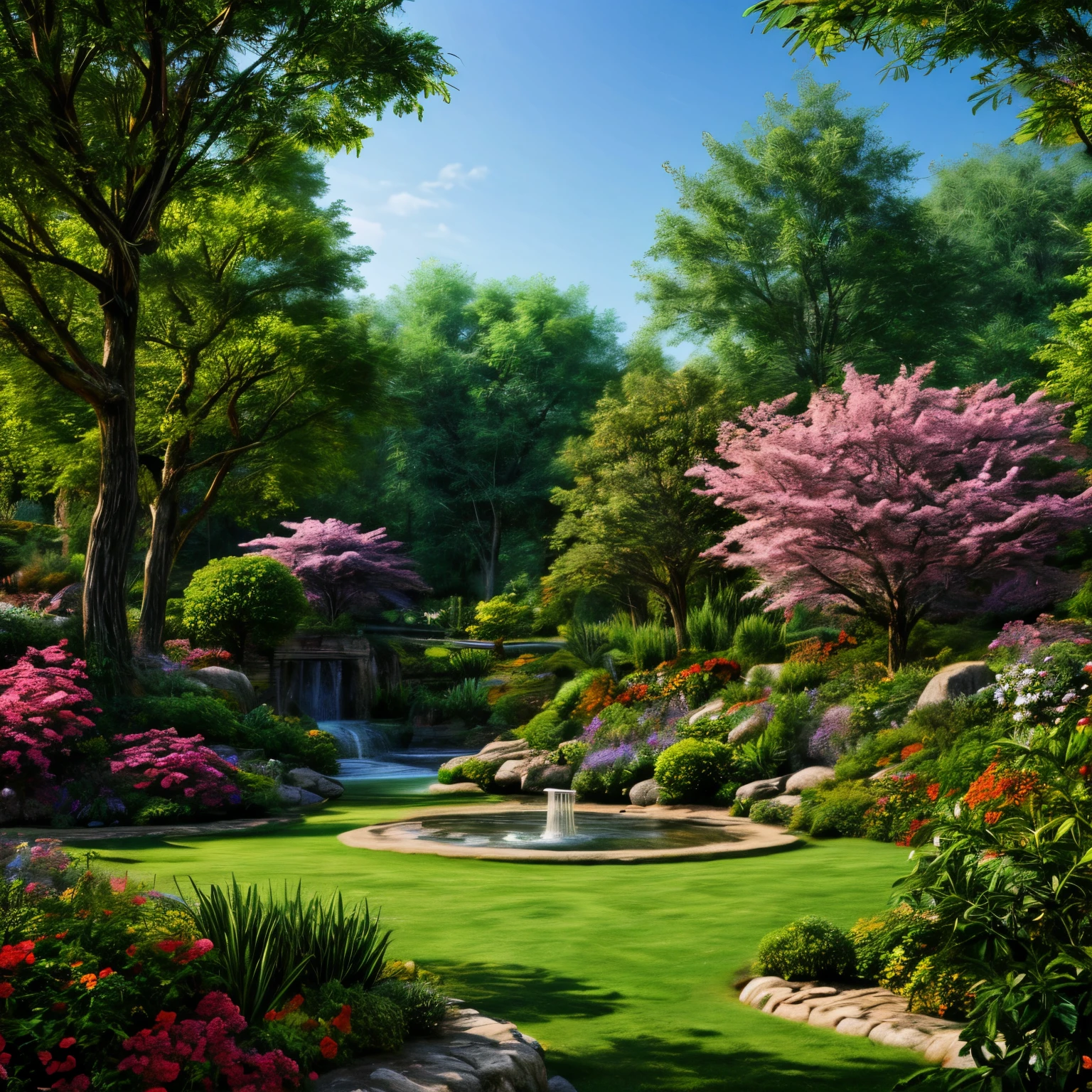 ((masterpiece)), ((best quality)), (high-resolution), (photo-realistic), (ultra-high detailed), the garden of Eden