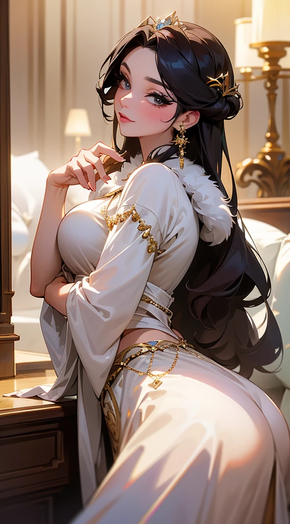 high resolution、Dressed like a Disney princess、Mature adult woman。Luxurious and gorgeous。
Lavish decoration、accessories、makeup