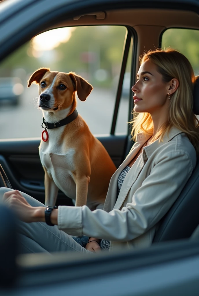 an image of pet taxi where is the dog sitting nicely with the female owner at the back and driven by male driver