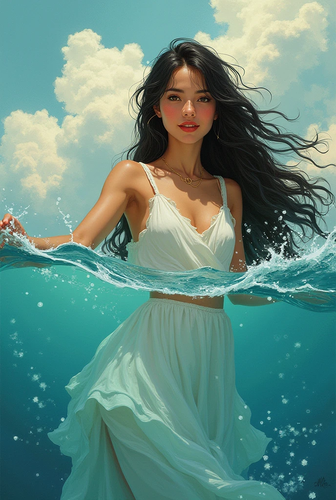 Illustration of the character Maria, from the book eyes of water by Conceição and Maristo