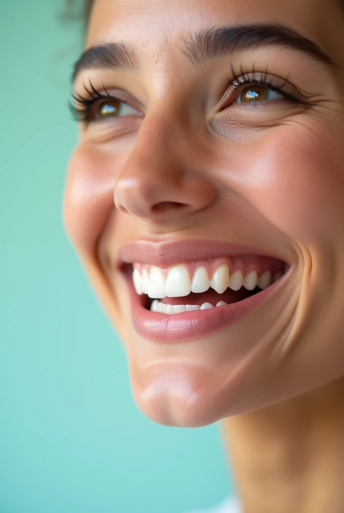 Create a high-impact promotional image for a dental clinic offering resin veneers. The image should feature a close-up of a bright, confident smile with perfectly aligned, natural-looking teeth enhanced by resin veneers. Use a clean, modern aesthetic with a focus on the details of the veneers. The text overlay should read 'Get Your Dream Smile with High-Quality Resin Veneers' and include a call-to-action like 'Book Your Free Consultation Today!' Utilize colors associated with dental care—like white, light blue, and mint green—to evoke a sense of trust, professionalism, and cleanliness. Optimize the design for social media, ensuring it stands out in feeds and attracts new clients.