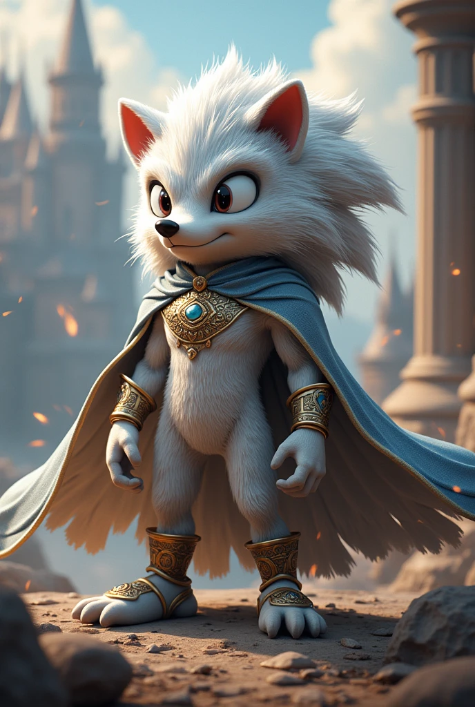 Nutcracker silver the hedgehog with waving cape