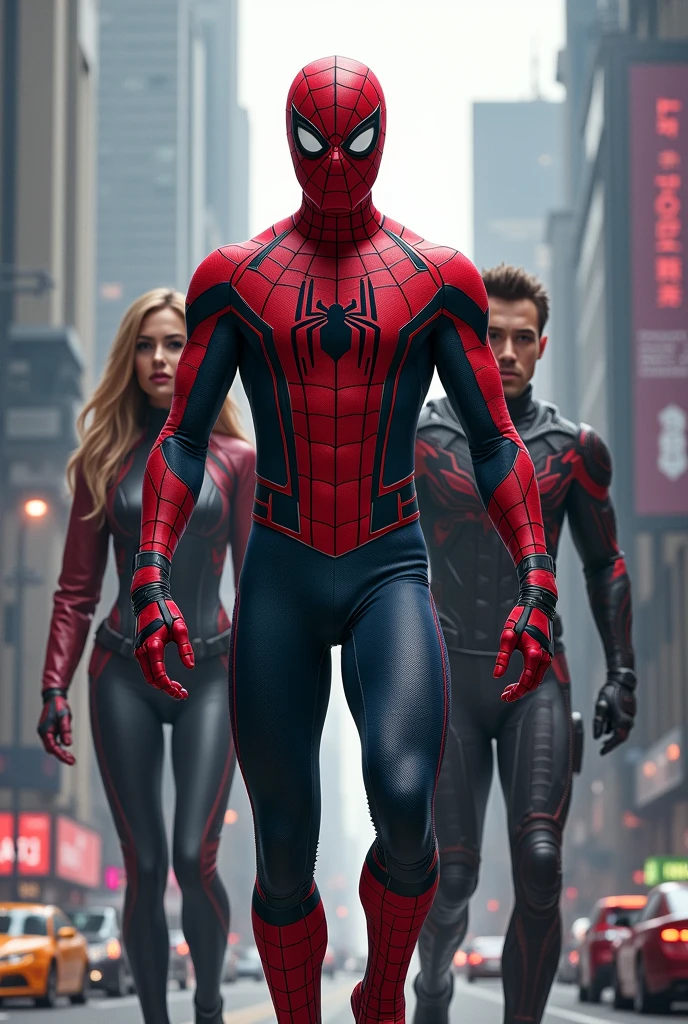 Spiderman with a modern trio