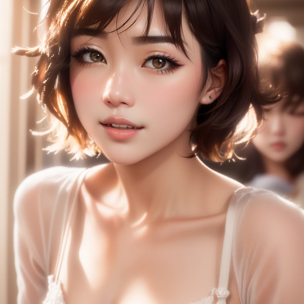 Close-up of a woman taking a photo wearing a white bra top, beautiful south Korean women, Short Hair, gorgeous young Korean women, beautiful young Korean women, South Korean actress, Japanese Model, Cute Korean Actresses, Young and pretty Asian face, Korean Girls, kiko mizuhara, Korean women, Young and adorable Korean face, San Yun-ju