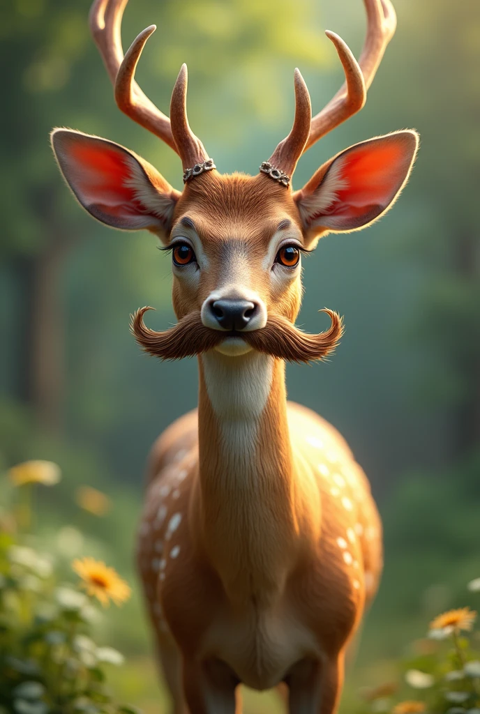 Deer with mustache