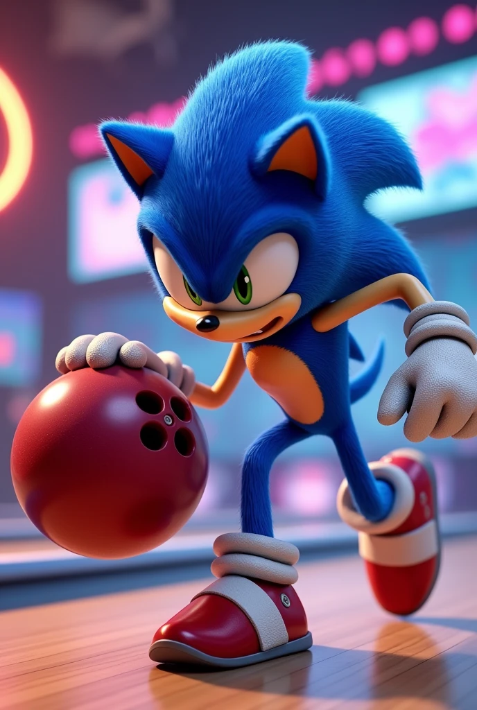  sonic the hedgehog throwing bowling ball