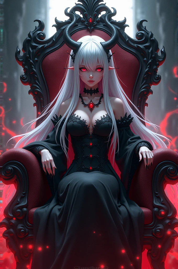 (kawii:1.4), (best quality:1.4), (photorealistic:1.4),(CG:1.4),(intricate details:1.4),(ultra-detailed:1.4),(8k:1.4),(masterpiece:1.4) ,Chamber of Queen, (Detailed Throne:1.4), (darkfantasy location:1.4),(beautiful eyes:1.4),(anime style:1.4),(a Hades queen with wavy Twintail:1.4), geometry ,fear,hell, chaos,dark,(small breasts:1.4),smile,(big crown),(White hair),red eyes,(full body:1.4),black Dresses with detailed decorations,
(all detailed:1.4) 