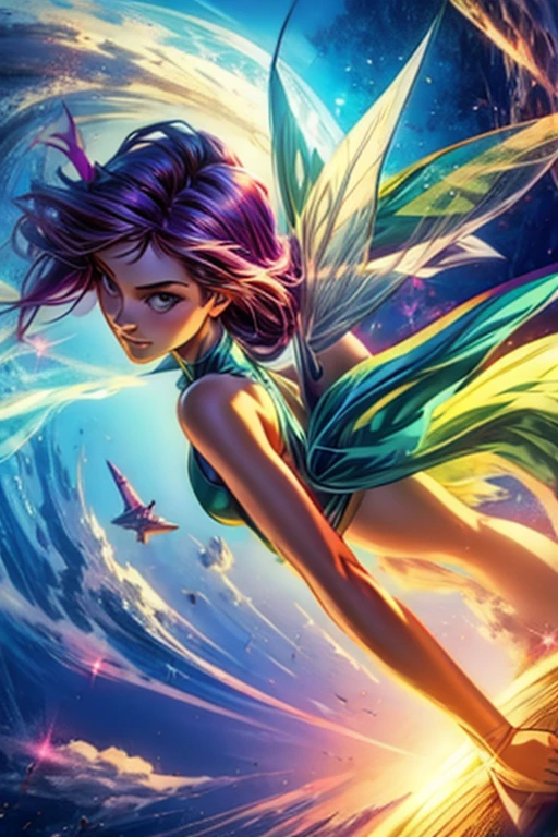 women, fairy, , with a dress, flying with effort 