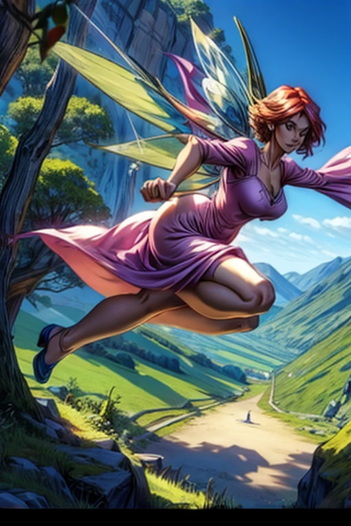 women, fairy, , with a dress, flying with effort 