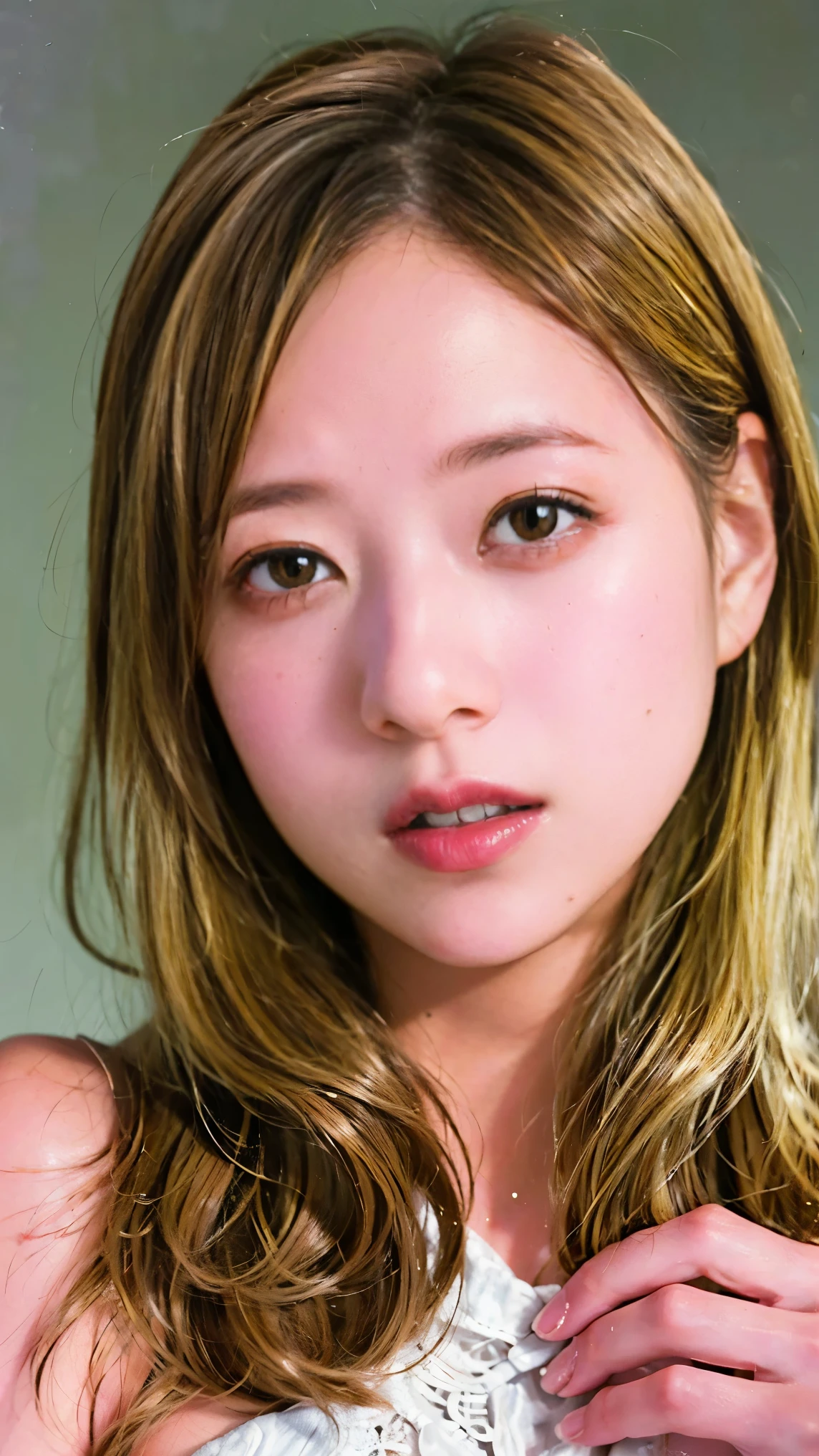 Blonde, Brown Hair, Everything modern:3.66, Cute Japanese Women Photos, smile, 20-year-old, Straight Hair:2.55, (photo Realistic:1.4), (hyper Realistic:1.4), (Realistic:1.3), (Smoother lighting:1.05), (Improving the quality of cinema lighting:0.9), 32K, 1 girl,20-year-oldの女の子, Realistic lighting, Backlight, The light shines on your face, Ray Tracing, (Bright light:1.2), (Improvement of quality:1.4), (Highest quality Realistic textured skin:1.4), fine grain, Detailed face,(smile:1.0), (Emphasis on face close-up:1.3), (Enhances the beauty of skin texture:1.1),((Extremely precise and accurate anatomy:1.0)), (Enhances the beauty of skin texture:1.1), Clean and glowing skin, mesh, thin:1.2, (Realistic:1.3), Realisticなライティング, (Smoother lighting:1.05), 32K, One Japanese woman, fine grain, Detailed face, (Film Grain:1.1),(Accentuates body lines:1.1), High resolution, Natural look, Kind eyes, Improves hair quality, Delicate light and shadow, Transparent muscles, Graceful pose, Beautiful Eyes, Sharp details, Soft light reflection, Beautiful contours, Delicate skin tone, Fine hair texture,Cute Japanese Women Photos,