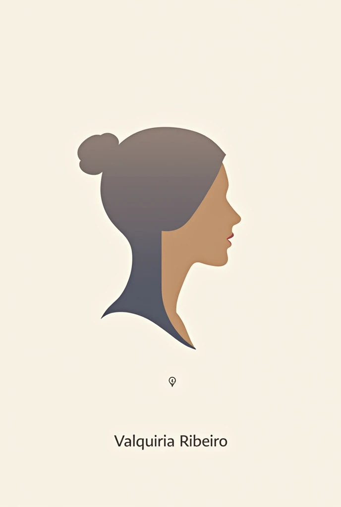 a psychology profile logo in neutral tones with the name Valquiria Ribeiro