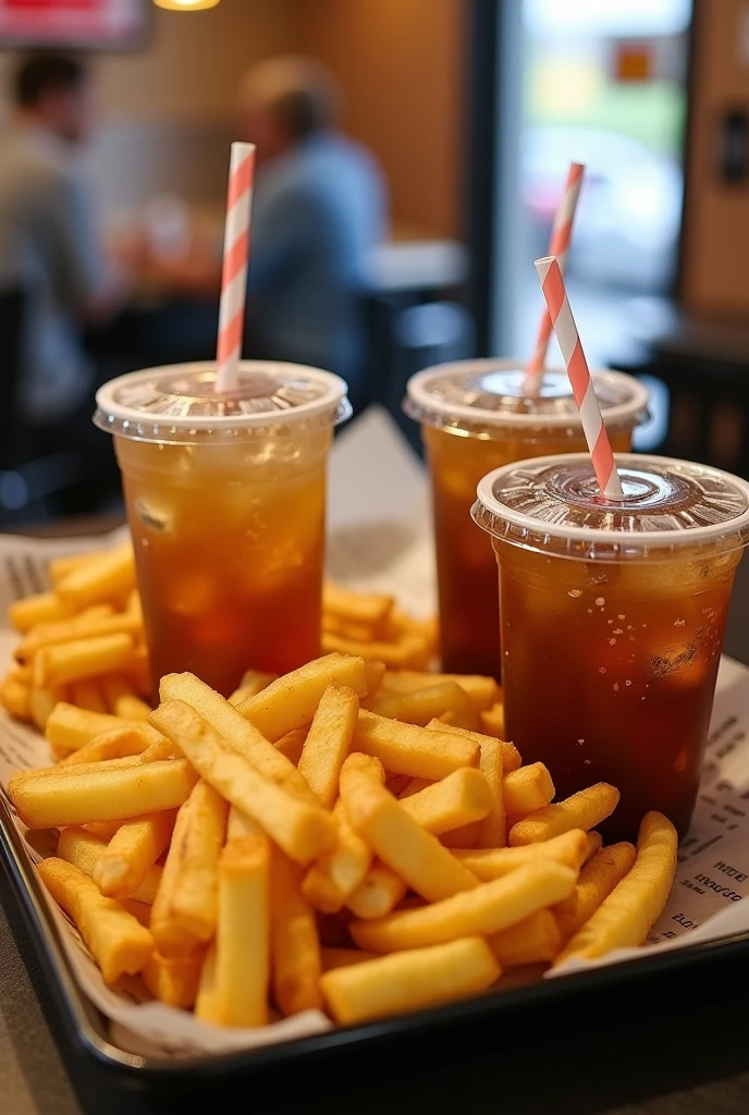 Two large fries and two medium sodas