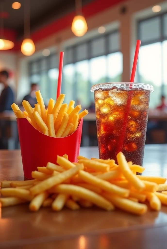 Two large fries and two medium sodas