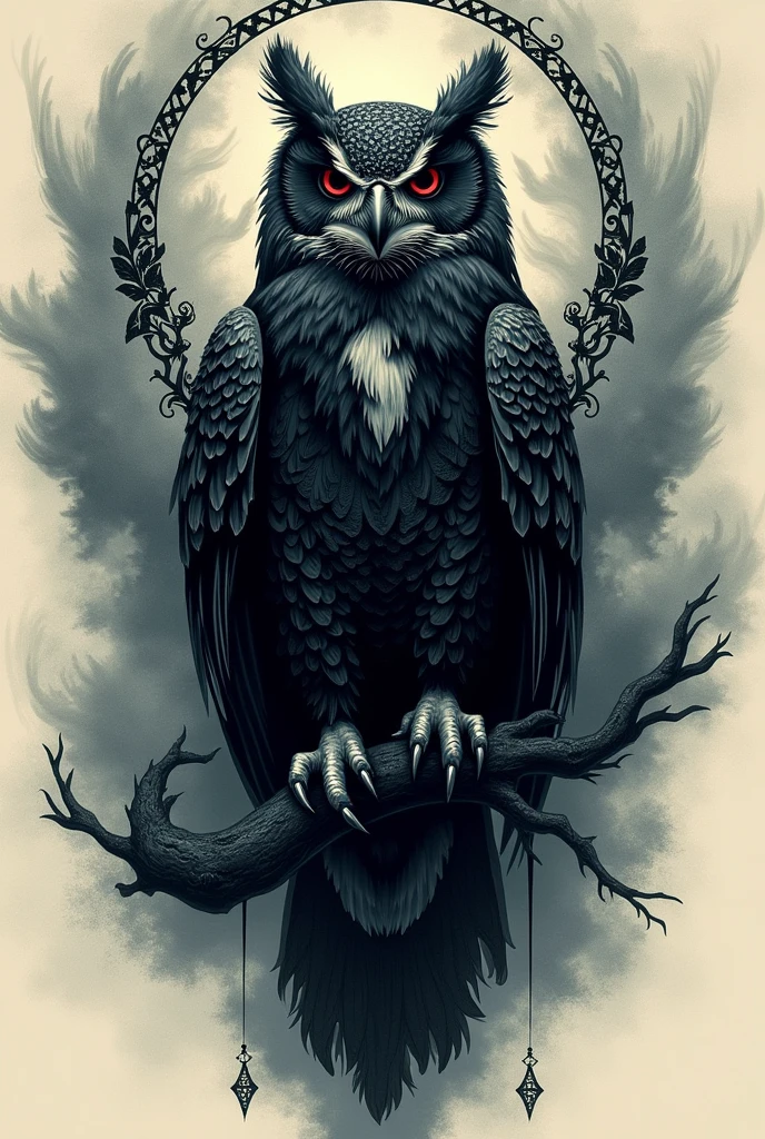 Create Dark Owl Tattoo Decal