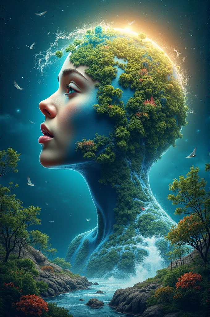 Poster that shows care protection and love for earth