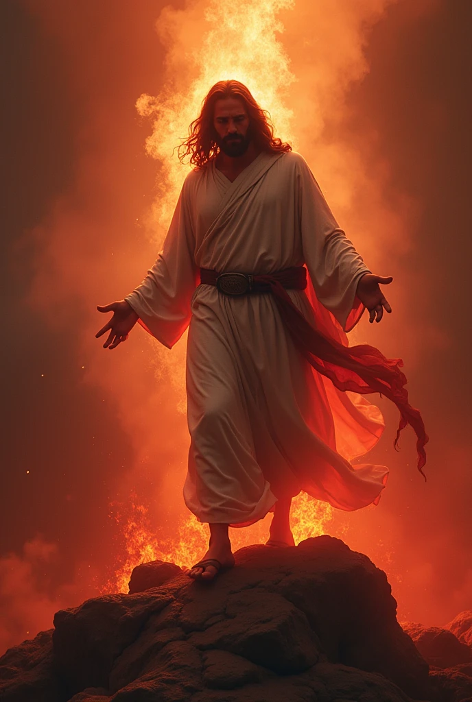 Make Jesus Christ stepping on the devil realistic