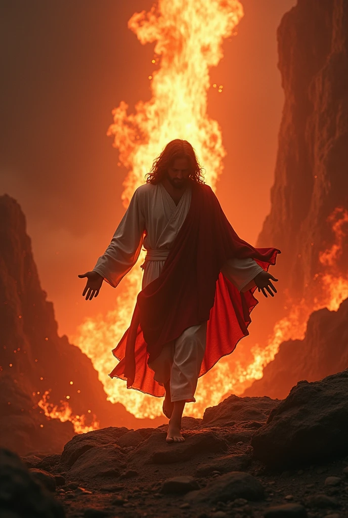 Make Jesus Christ stepping on the devil realistic
