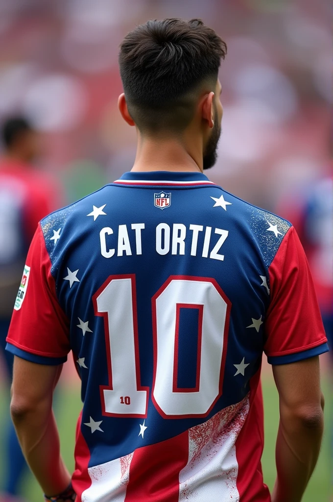 America shirt with number 10 and name cat Ortiz
