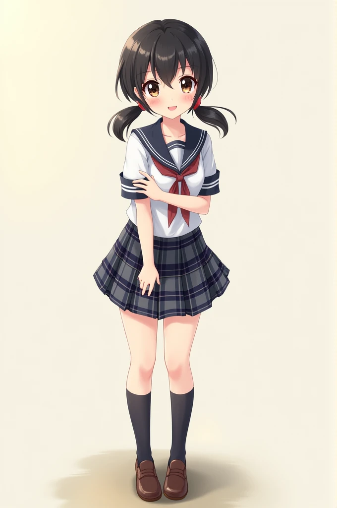 A girl in a schoolgirl uniform