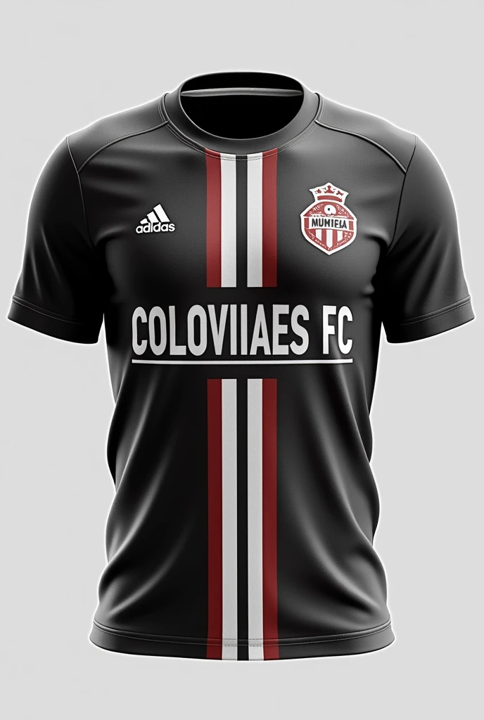 Shirt with two lines in the middle of these two lines that say the word COLONIALES FC 