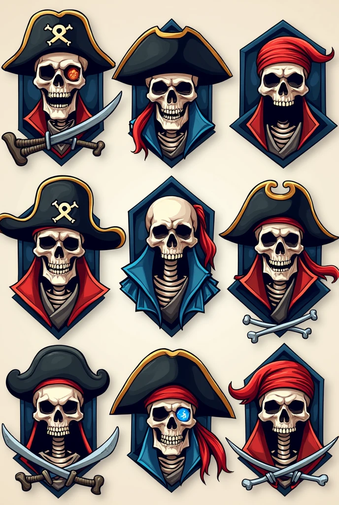 Pirate Skull Skeleton Themed Twitch Channel Badges