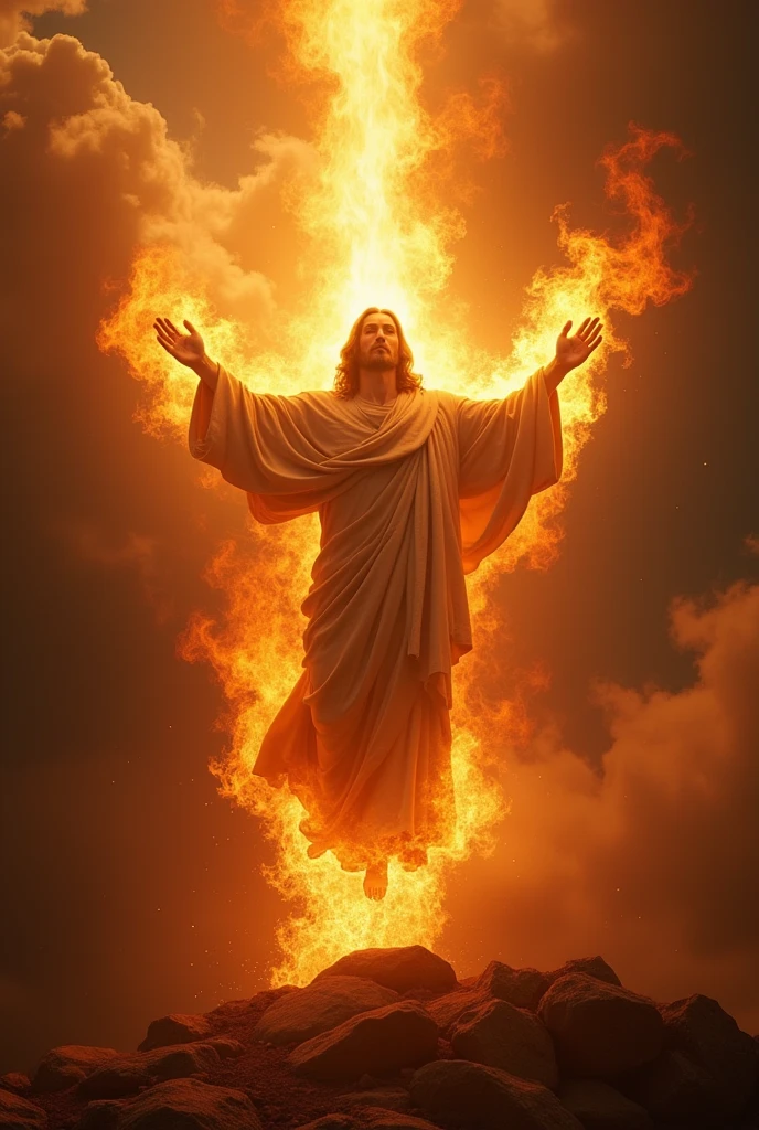 Make Jesus Christ descend from heaven with fire