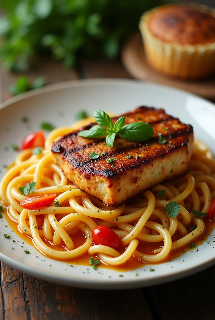 Create several extremely realistic dishes, Cupcakes, feijoada, Paste, Grilled fish, BBQ, Lasagna, Pasta, pancake, Parmesan Steak, passion fruit moss, chicken salad dressing, I don't want it to look more real.