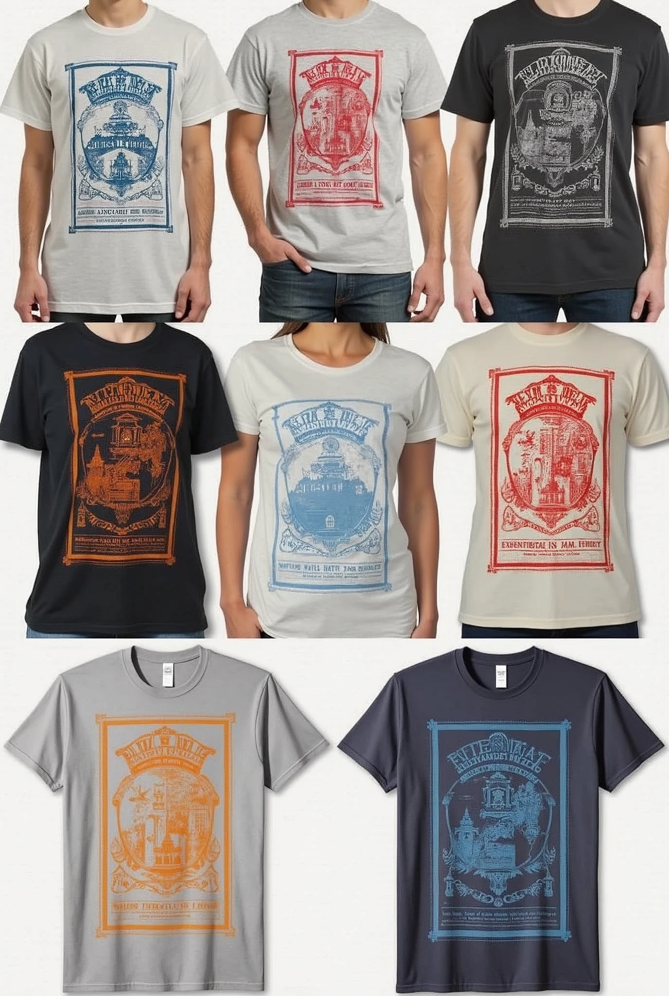Various t-shirts with 2-color prints