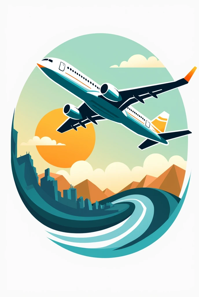 Travel agency logo colorful and with an airplane