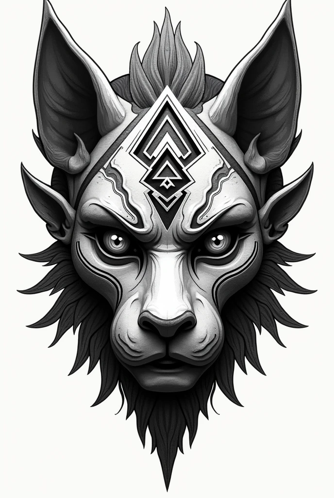 Create realistic black and white ticana face decal