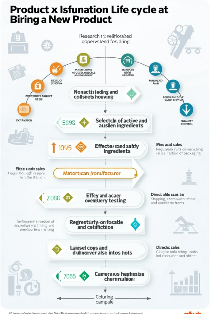 Make a screenshot of this flowchart: Flowchart 1. pesquisa e desenvolvimento (p&d):
   - Identificação da necessidade do mercado
   - pesquisa de ingredientes e tendências

2. Formulation:
   - desenvolvimento da fórmula do produto
   - Seleção de ingredientes ativos e auxiliares

3. Testing and Approval:
   - Efficacy and safety testing - Regulatory approval and certifications 4. produção:
   - Large scale manufacturing - Quality control 5. packaging:
   - design e produção das embalagens
   - Rotulagem e informações ao consumidor

6. distribuição:
   - Logistics and storage - Shipping to points of sale 7. Marketing e Venda:
   - Advertising campaigns - Direct sales to consumers or retailers