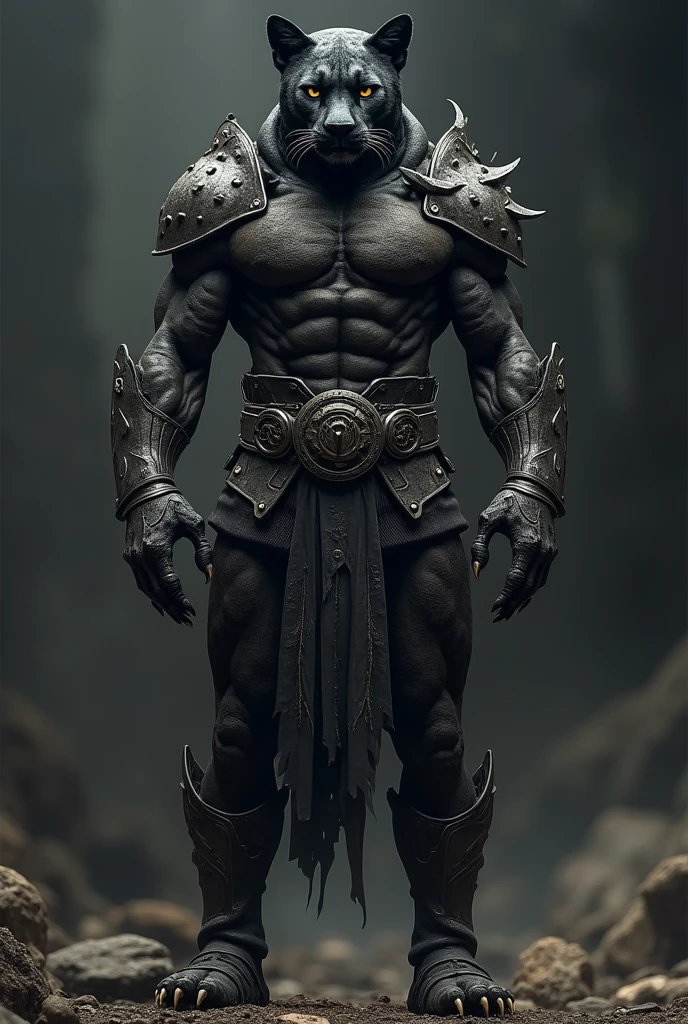 You can make a muscular man with a black jaguar head and wearing combat armor.