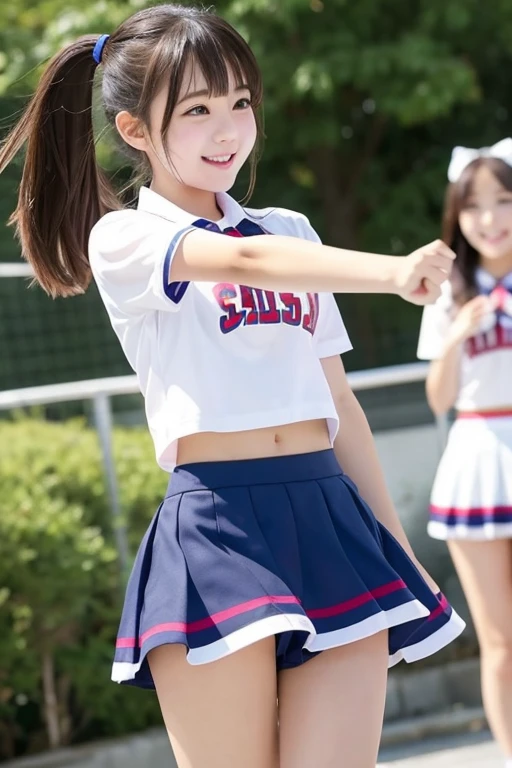 Cute Girls、high school girl、Cheerleader、mini skirt、See-through、Fluttering in the wind