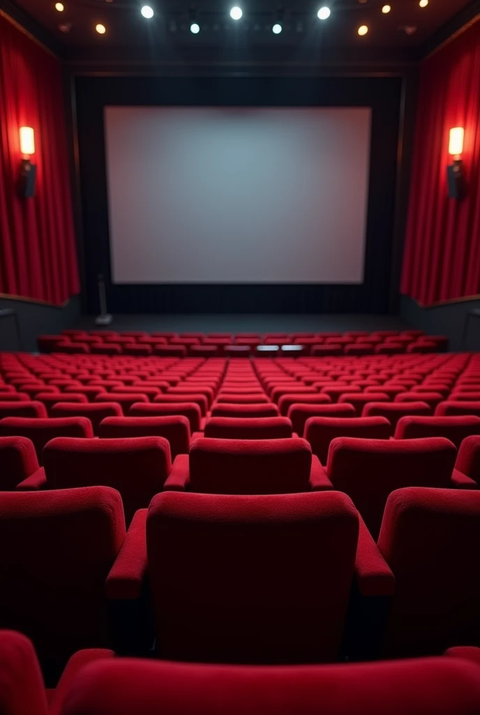 Red cinema seats from the front