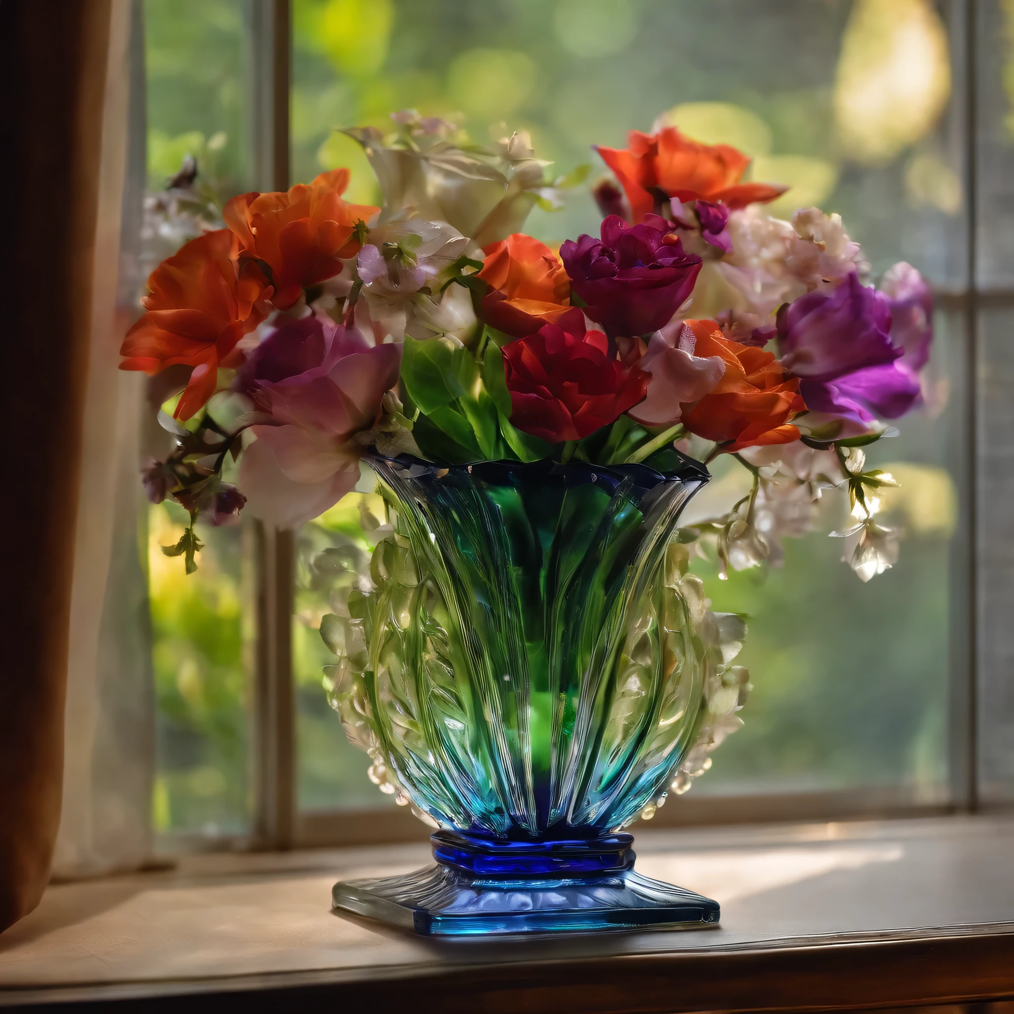 A crystal flower vase 