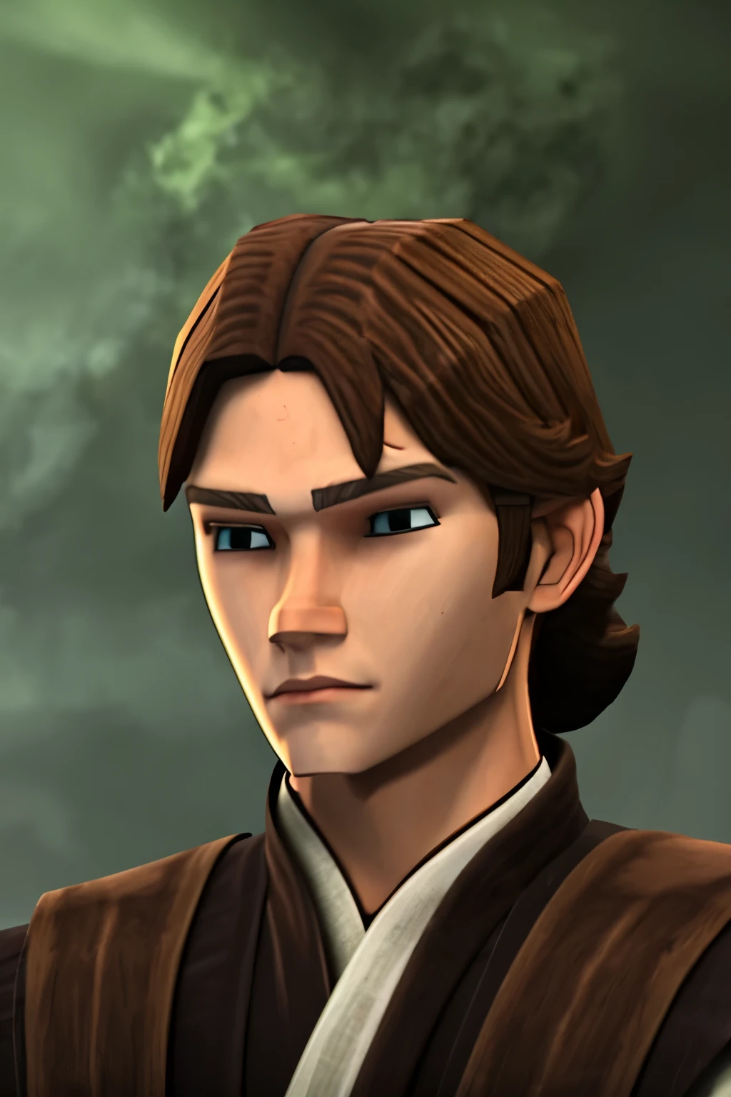 Auburn hair green eyes, male, teenager, star wars, jedi, padawan, padawan braid