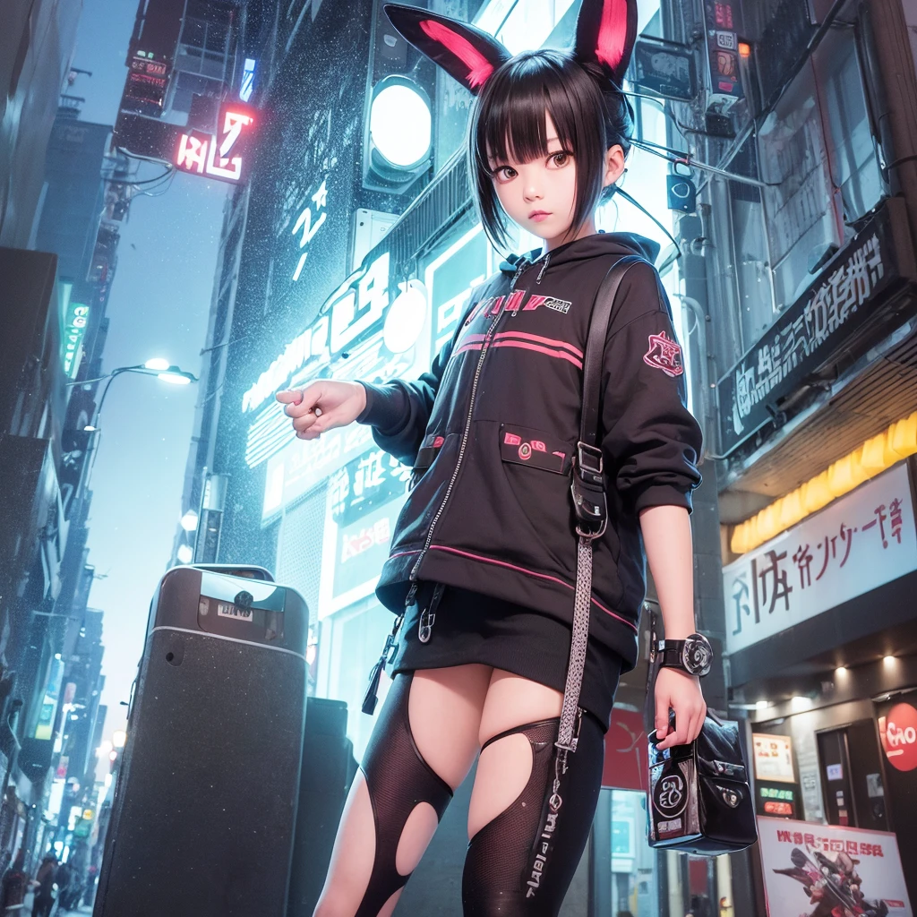 3DToy、ip、Cyberpunk style、Mechanical Rabbit、Simple background、Best quality、C4D、Mixer、3D Model、Toy、whole body、Watch the audience、Ultra Detail、Clean background、ip by pop mart、Physical blind box、Vivid colors、Street Style、high resolution、Lots of details、Pixar、Candy colors、fashion、Art -- ar 3:4-niji 5-style expressional-g 0.5-s 100