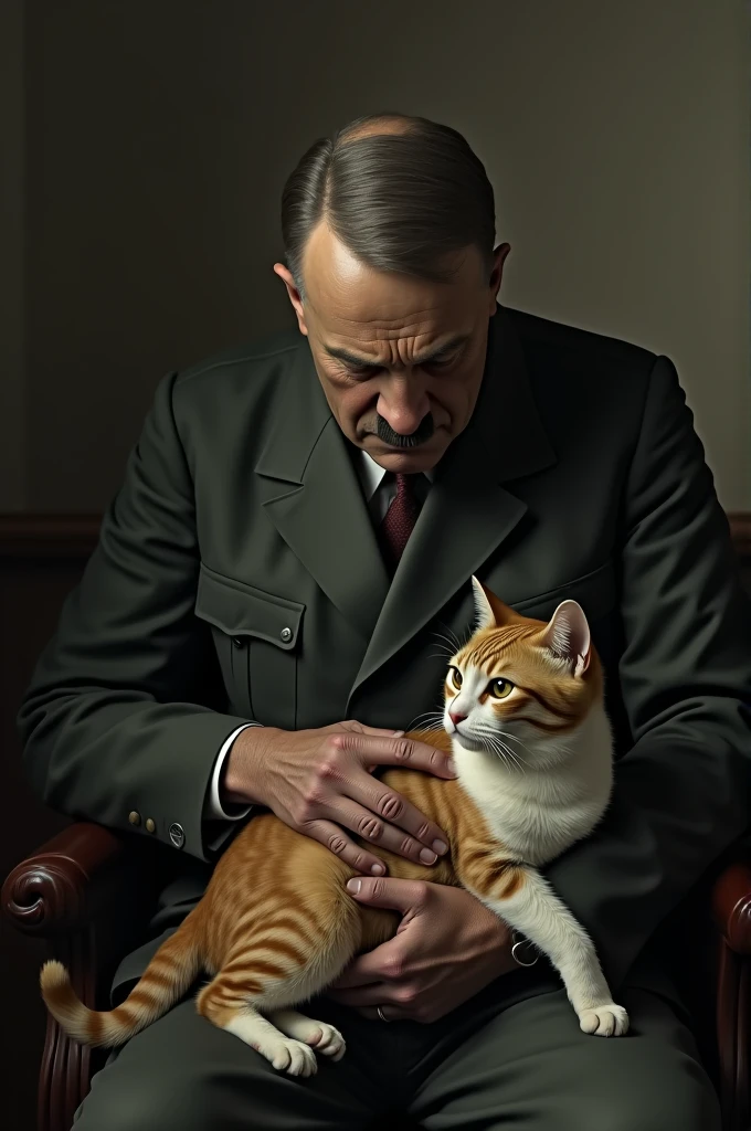 Do hitler petting a cat